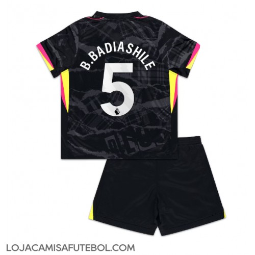 Camisa de Futebol Chelsea Benoit Badiashile #5 Equipamento Alternativo Infantil 2024-25 Manga Curta (+ Calças curtas)